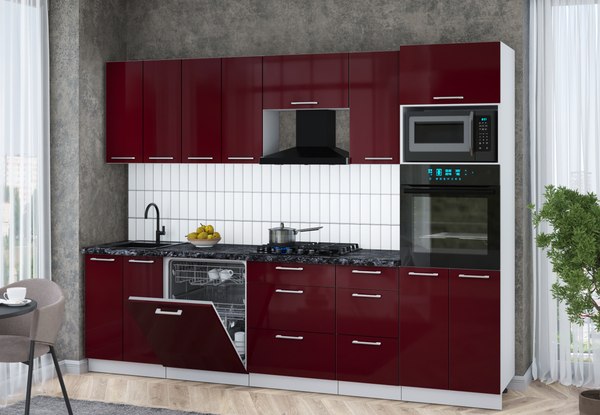 Кухонный гарнитур Интерлиния Мила Gloss 2.8-ПМ1