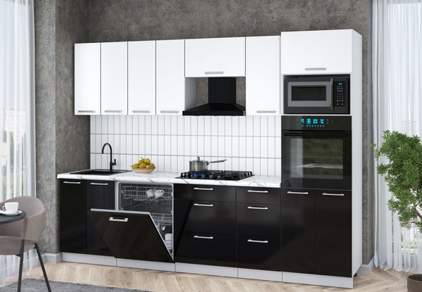 Кухонный гарнитур Интерлиния Мила Gloss 2.8-ПМ1