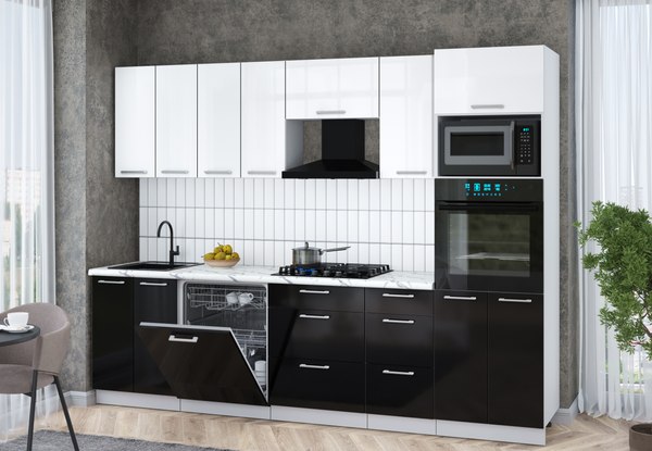 Кухонный гарнитур Интерлиния Мила Gloss 2.8-ПМ1