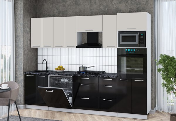 Кухонный гарнитур Интерлиния Мила Gloss 2.8-ПМ1