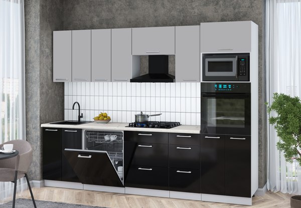 Кухонный гарнитур Интерлиния Мила Gloss 2.8-ПМ1