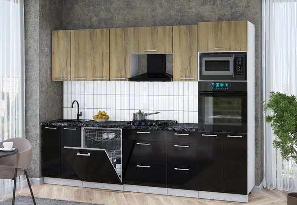 Кухонный гарнитур Интерлиния Мила Gloss 2.8-ПМ1