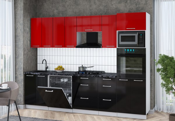 Кухонный гарнитур Интерлиния Мила Gloss 2.8-ПМ1