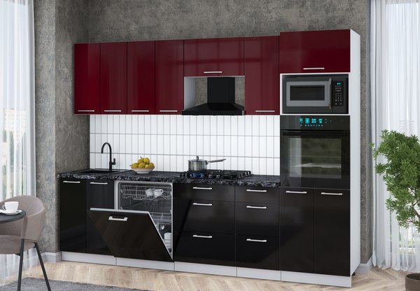 Кухонный гарнитур Интерлиния Мила Gloss 2.8-ПМ1