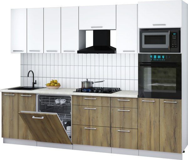 Кухонный гарнитур Интерлиния Мила Gloss 2.8-ПМ1 - фото