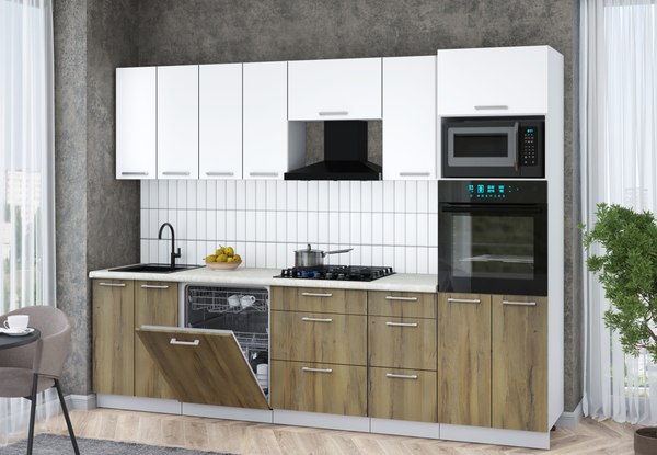 Кухонный гарнитур Интерлиния Мила Gloss 2.8-ПМ1