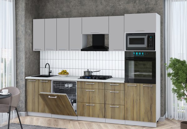 Кухонный гарнитур Интерлиния Мила Gloss 2.8-ПМ1