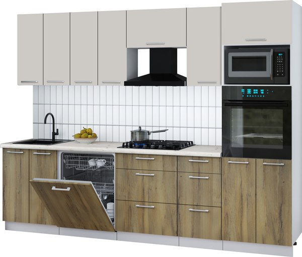 Кухонный гарнитур Интерлиния Мила Gloss 2.8-ПМ1 - фото