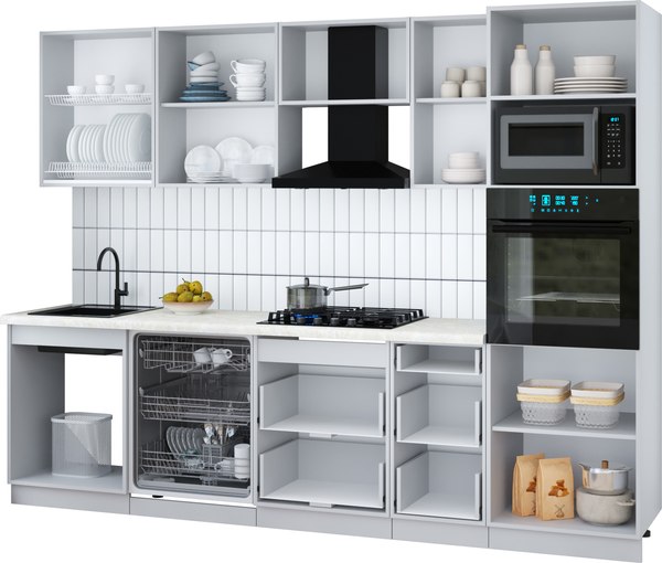 Кухонный гарнитур Интерлиния Мила Gloss 2.8-ПМ1