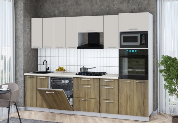 Кухонный гарнитур Интерлиния Мила Gloss 2.8-ПМ1