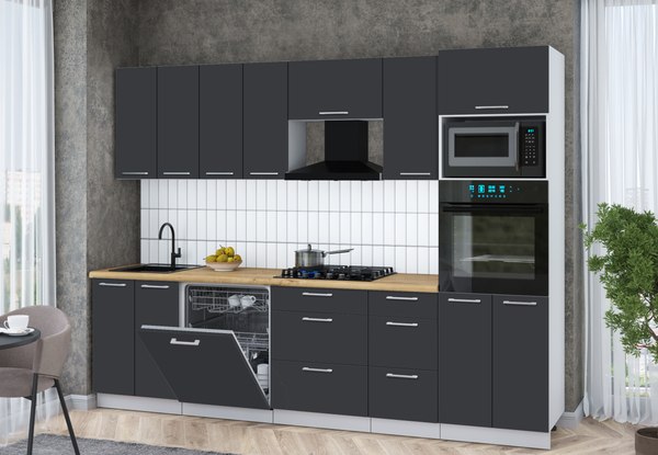 Кухонный гарнитур Интерлиния Мила Gloss 2.8-ПМ1