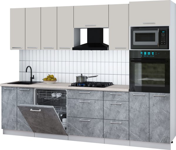 Кухонный гарнитур Интерлиния Мила Gloss 2.8-ПМ1 - фото