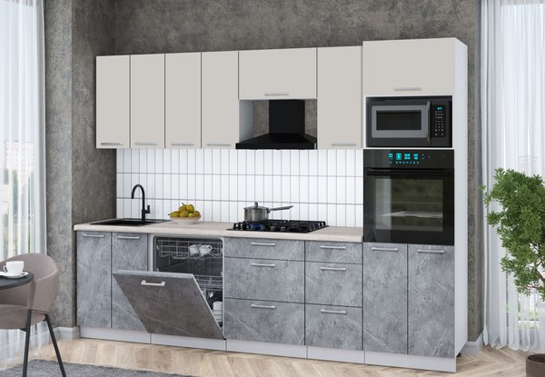 Кухонный гарнитур Интерлиния Мила Gloss 2.8-ПМ1