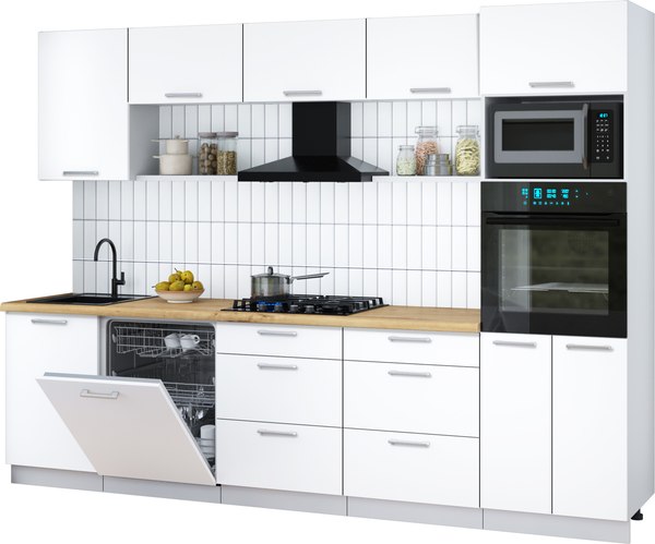 Кухонный гарнитур Интерлиния Мила Gloss 2.9-ПМ1 - фото