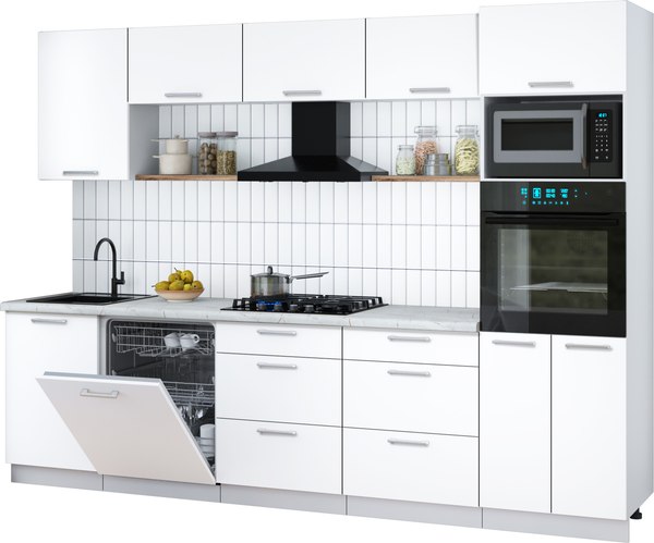 Кухонный гарнитур Интерлиния Мила Gloss 2.9-ПМ1 - фото