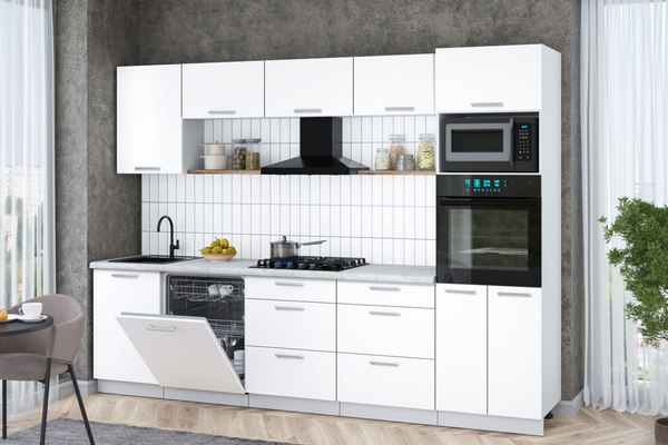 Кухонный гарнитур Интерлиния Мила Gloss 2.9-ПМ1