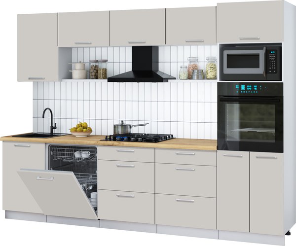 Кухонный гарнитур Интерлиния Мила Gloss 2.9-ПМ1 - фото