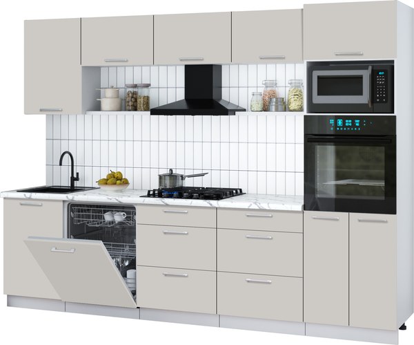 Кухонный гарнитур Интерлиния Мила Gloss 2.9-ПМ1 - фото