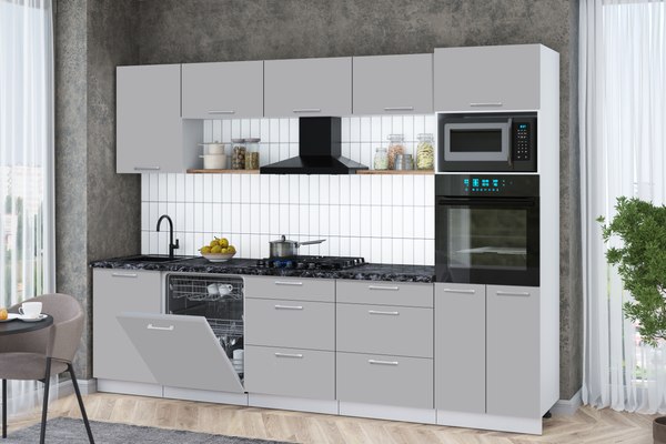 Кухонный гарнитур Интерлиния Мила Gloss 2.9-ПМ1