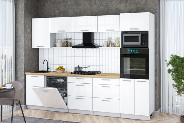 Кухонный гарнитур Интерлиния Мила Gloss 2.9-ПМ1