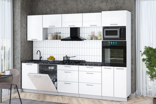 Кухонный гарнитур Интерлиния Мила Gloss 2.9-ПМ1