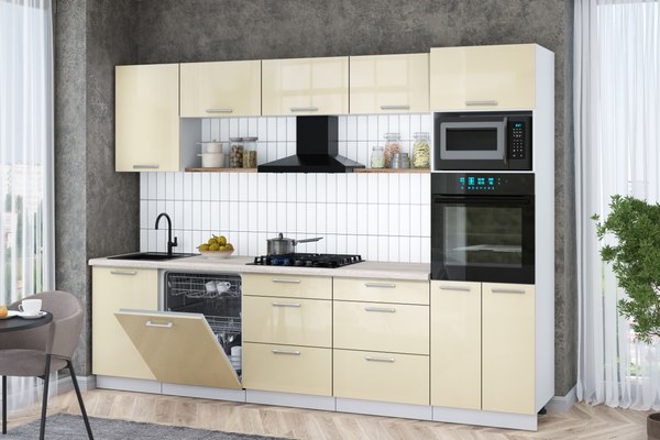 Кухонный гарнитур Интерлиния Мила Gloss 2.9-ПМ1