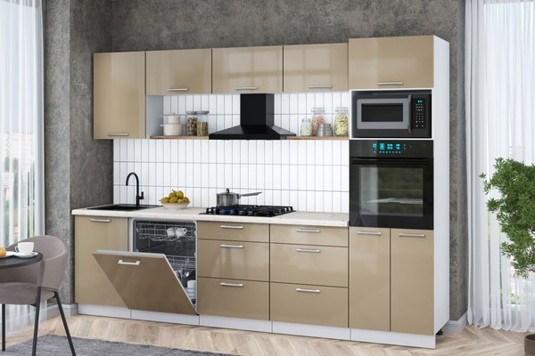 Кухонный гарнитур Интерлиния Мила Gloss 2.9-ПМ1