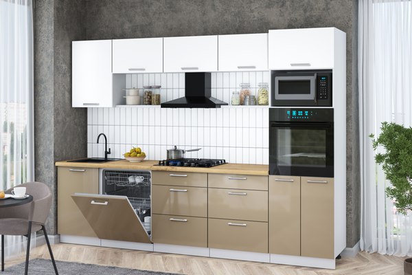 Кухонный гарнитур Интерлиния Мила Gloss 2.9-ПМ1