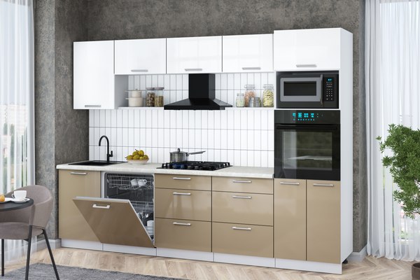 Кухонный гарнитур Интерлиния Мила Gloss 2.9-ПМ1