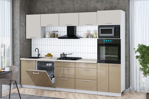 Кухонный гарнитур Интерлиния Мила Gloss 2.9-ПМ1