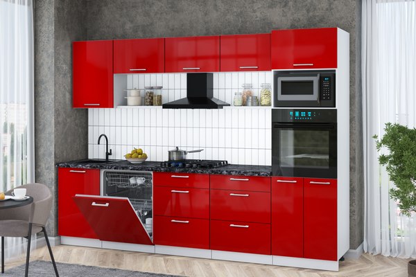 Кухонный гарнитур Интерлиния Мила Gloss 2.9-ПМ1