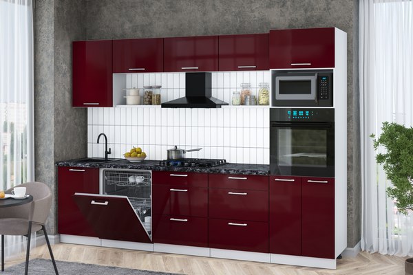 Кухонный гарнитур Интерлиния Мила Gloss 2.9-ПМ1