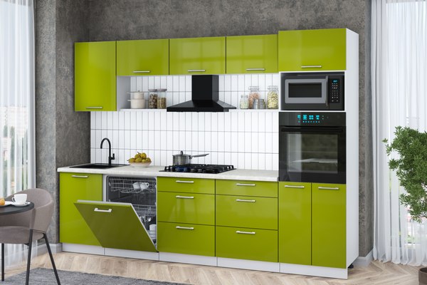 Кухонный гарнитур Интерлиния Мила Gloss 2.9-ПМ1