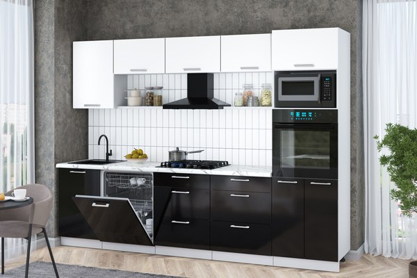 Кухонный гарнитур Интерлиния Мила Gloss 2.9-ПМ1