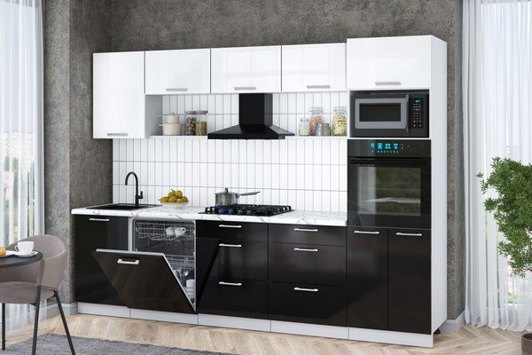 Кухонный гарнитур Интерлиния Мила Gloss 2.9-ПМ1