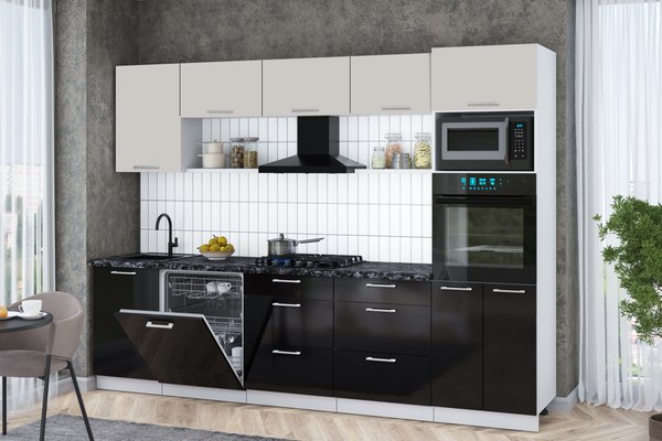 Кухонный гарнитур Интерлиния Мила Gloss 2.9-ПМ1