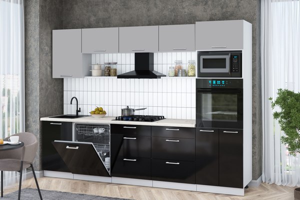 Кухонный гарнитур Интерлиния Мила Gloss 2.9-ПМ1