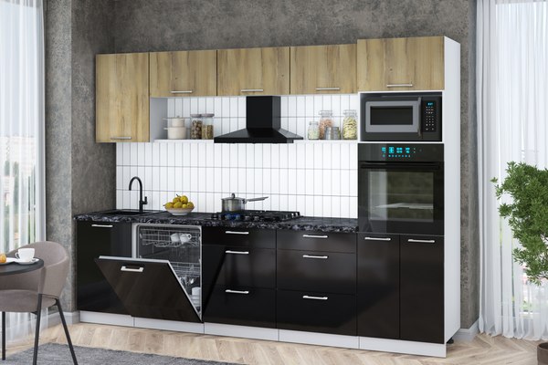 Кухонный гарнитур Интерлиния Мила Gloss 2.9-ПМ1