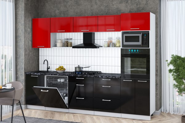 Кухонный гарнитур Интерлиния Мила Gloss 2.9-ПМ1