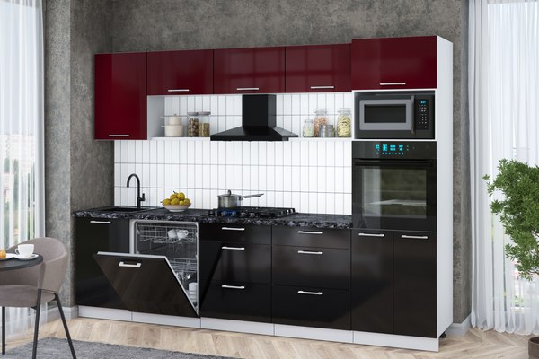 Кухонный гарнитур Интерлиния Мила Gloss 2.9-ПМ1