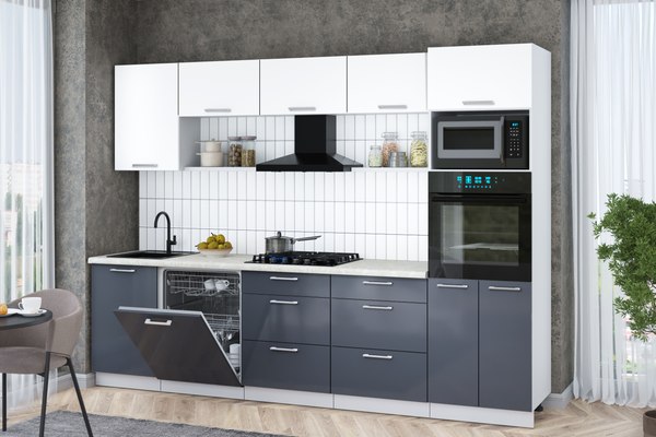 Кухонный гарнитур Интерлиния Мила Gloss 2.9-ПМ1