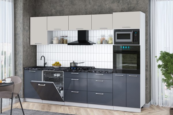 Кухонный гарнитур Интерлиния Мила Gloss 2.9-ПМ1