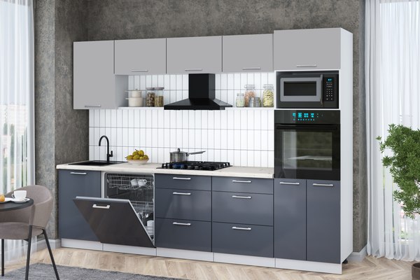 Кухонный гарнитур Интерлиния Мила Gloss 2.9-ПМ1