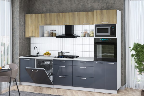 Кухонный гарнитур Интерлиния Мила Gloss 2.9-ПМ1