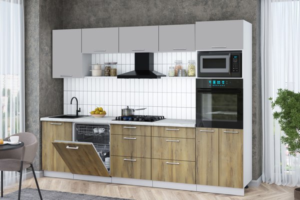 Кухонный гарнитур Интерлиния Мила Gloss 2.9-ПМ1