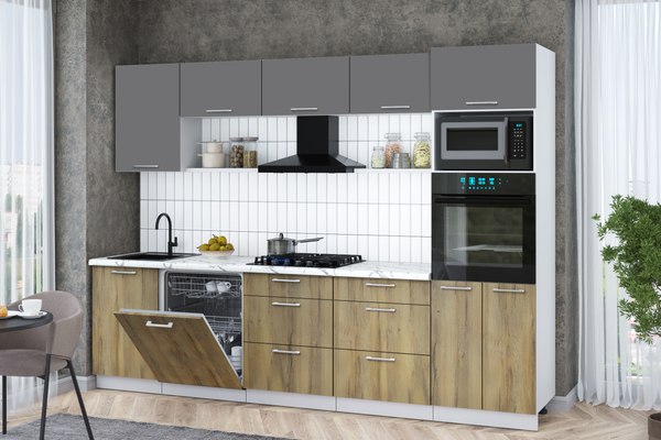 Кухонный гарнитур Интерлиния Мила Gloss 2.9-ПМ1