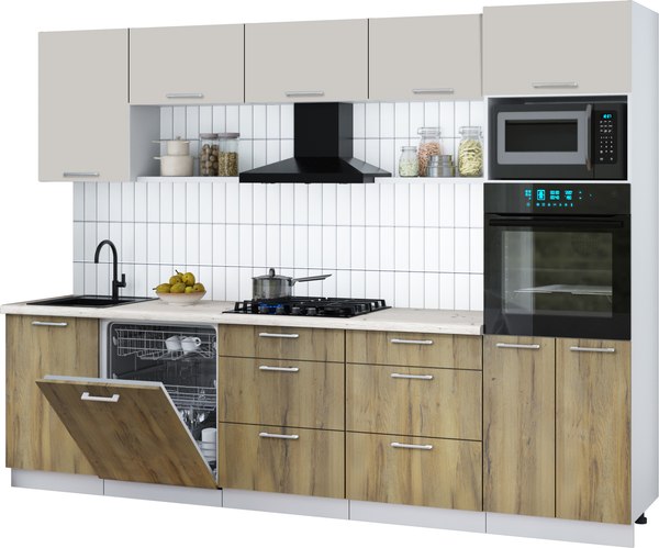 Кухонный гарнитур Интерлиния Мила Gloss 2.9-ПМ1 - фото