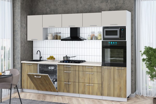 Кухонный гарнитур Интерлиния Мила Gloss 2.9-ПМ1