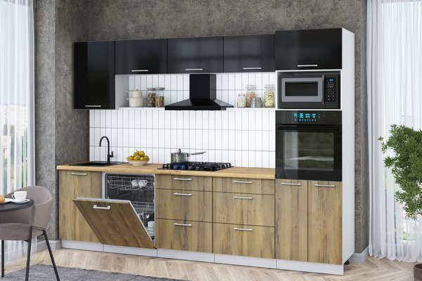 Кухонный гарнитур Интерлиния Мила Gloss 2.9-ПМ1