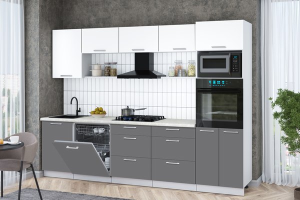 Кухонный гарнитур Интерлиния Мила Gloss 2.9-ПМ1